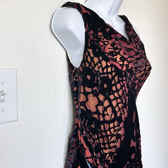 NWT Diane Von Furstenberg 2 Elliso Devore Velvet Sleeveless sheath Dress - Picture 13 of 16